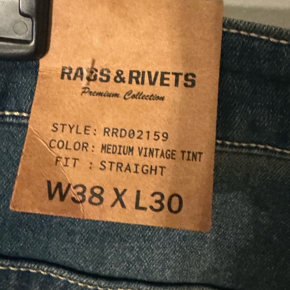 NWT Men Y2K era premium vintage-inspired jeans: Rags & Rivets collection. - Picture 9 of 14